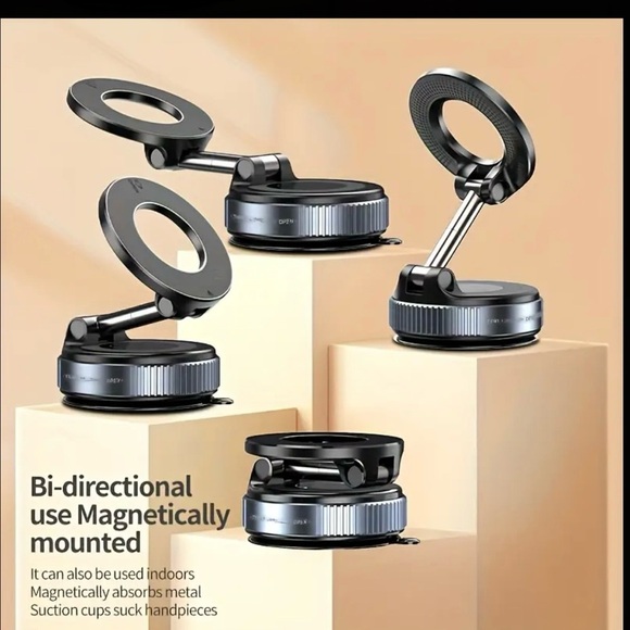 Magnetic Car Phone Mount Holder - Model 007 White Adjustable Stand - Picture 6 of 7